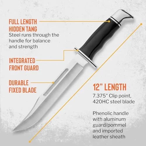 Buck Knives 120 General Hunting Knife with Sheath, Phenolic Handle, 12" | Classic Fixed Blade for Hunting & Outdoors thumbnail 4