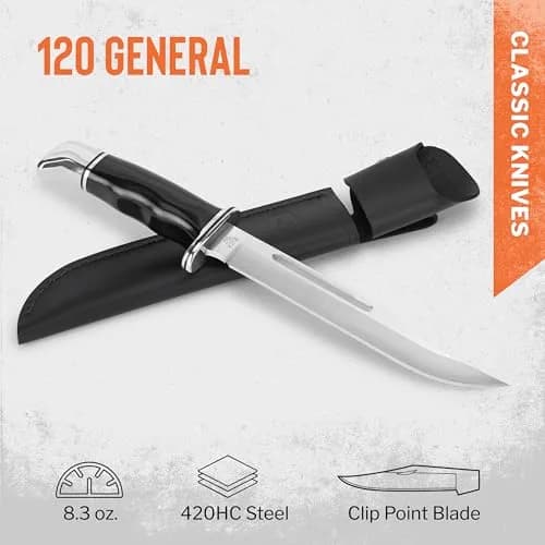 Buck Knives 120 General Hunting Knife with Sheath, Phenolic Handle, 12" | Classic Fixed Blade for Hunting & Outdoors thumbnail 2