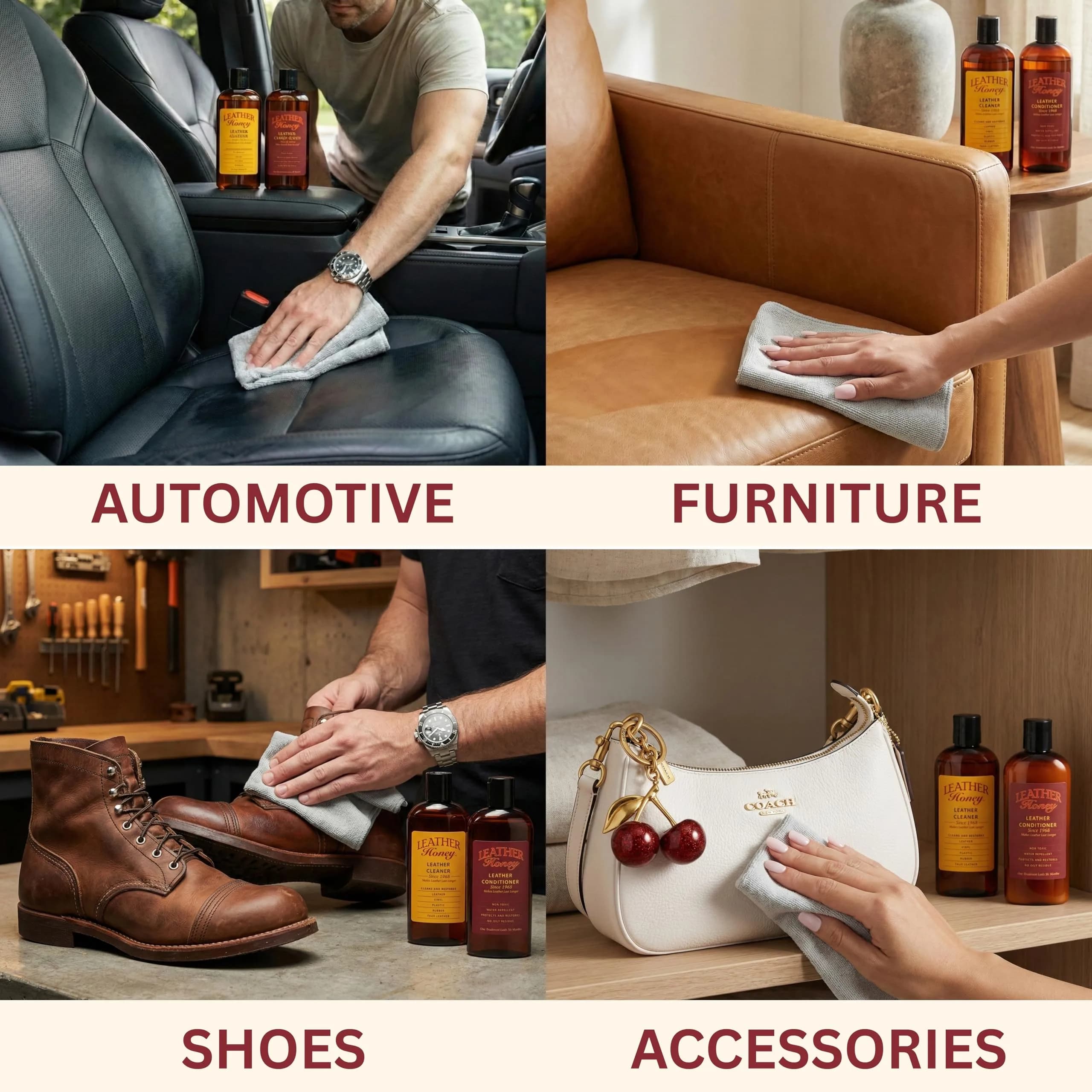 Leather Honey Leather Cleaner 118ml (4 Fl Oz) | Non-Toxic, Fragrance-Free Formula for All Leather Types - view 2