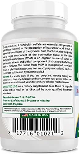 Best Naturals Glucosamine Chondroitin MSM Supplements 2600 mg | Supports Joint & Cartilage Health thumbnail 4