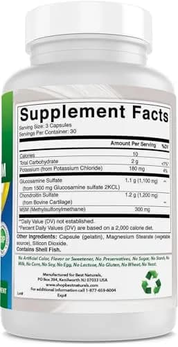 Best Naturals Glucosamine Chondroitin MSM Supplements 2600 mg | Supports Joint & Cartilage Health thumbnail 6