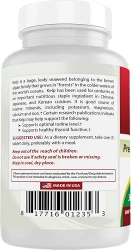 Best Naturals Kelp Supplement Tablets 150 Mcg (300 Count) | 300 Tablets for Thyroid Support thumbnail 7
