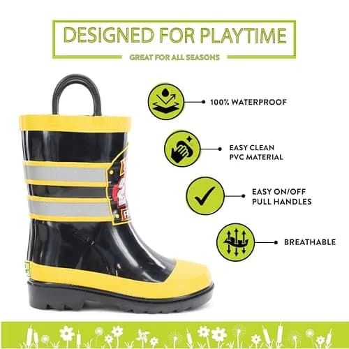 Western Chief Boys Waterproof Rain Boots 7 Toddler | Slip-Resistant & Easy Pull Handles thumbnail 3