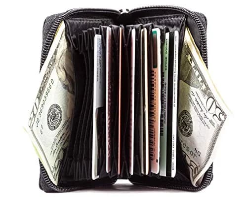 Big Skinny Polka Accordion Card Case Wallet Black 10.8 cm (4.25 Inch) | Holds 30 Cards thumbnail 7