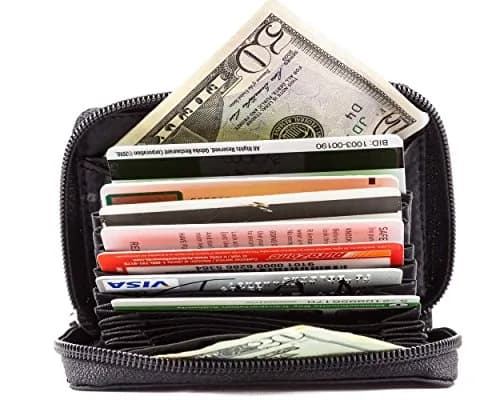 Big Skinny Polka Accordion Card Case Wallet Black 10.8 cm (4.25 Inch) | Holds 30 Cards thumbnail 2