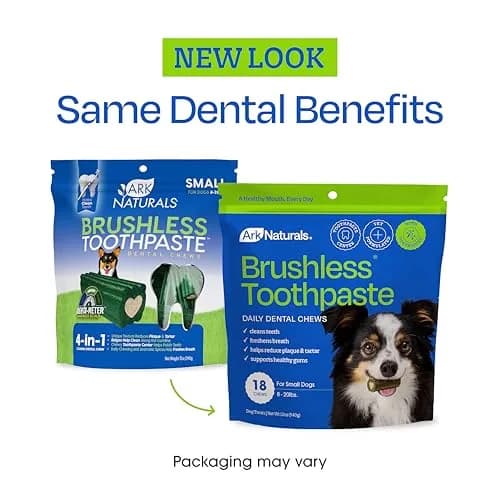 ARK NATURALS Brushless Toothpaste Dog Dental Treats - Large Breeds (10 ct) | 4-in-1 Plaque & Tartar Control, Breath Freshener thumbnail 3