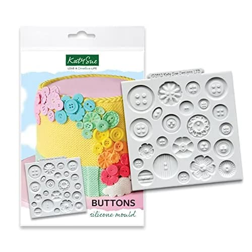 Katy Sue Buttons Silicone Mold For Cake Decorating & Craft | 24 Button Shapes, Food-Grade Silicone, Oven & Dishwasher Safe thumbnail 1