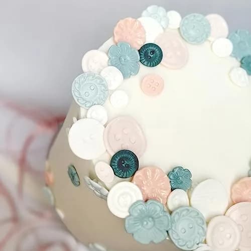 Katy Sue Buttons Silicone Mold For Cake Decorating & Craft | 24 Button Shapes, Food-Grade Silicone, Oven & Dishwasher Safe thumbnail 4