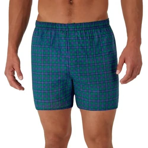 Hanes Men's Tagless Boxer with Exposed Waistband 5 Pack | Breathable Cotton-Blend Comfort thumbnail 2