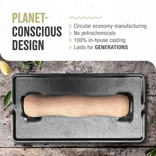 Victoria Cast Iron Panini Press, Seasoned with Kosher Certified Flaxseed Oil | Durable, Versatile & Long-Lasting (120 chars) thumbnail 5