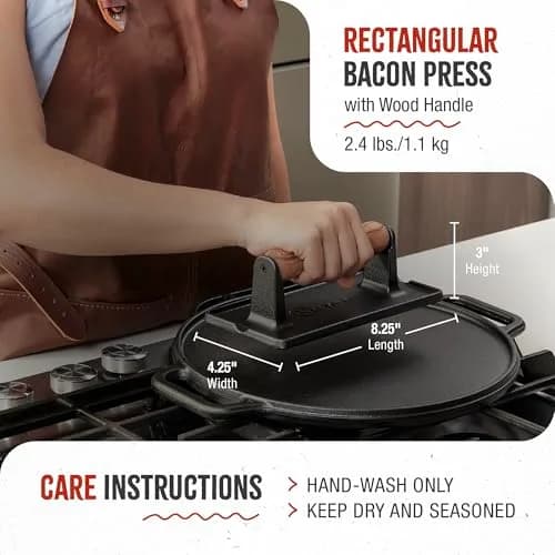 Victoria Cast Iron Panini Press, Seasoned with Kosher Certified Flaxseed Oil | Durable, Versatile & Long-Lasting (120 chars) thumbnail 6