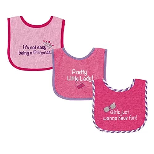 Luvable Friends Baby Cotton Terry Drooler Bibs with PEVA Back | Waterproof, Unisex, One Size thumbnail 1