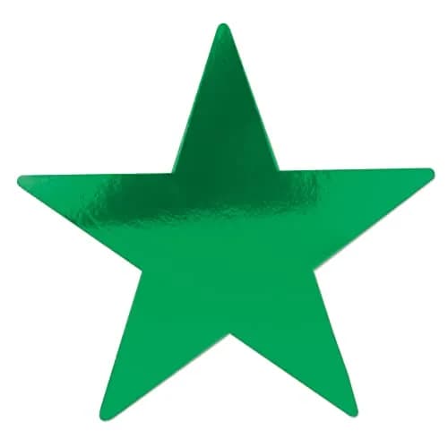 Beistle 72-Pack Foil Green Star Cutouts | Festive Wall & Table Decor for Celebrations thumbnail 1