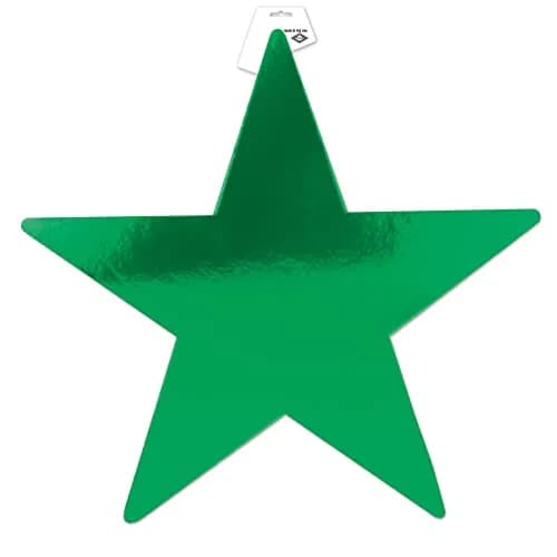 Beistle 72-Pack Foil Green Star Cutouts | Festive Wall & Table Decor for Celebrations thumbnail 5