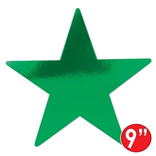 Beistle 72-Pack Foil Green Star Cutouts | Festive Wall & Table Decor for Celebrations thumbnail 2
