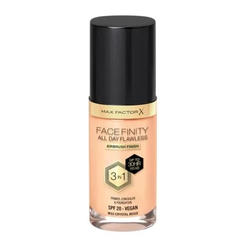 Max Factor Facefinity All Day Flawless 3 In 1 Foundation SPF 20, No. 33 Crystal Beige 30ml (1.01 Fl Oz) | Flawless Matte Finish thumbnail 1