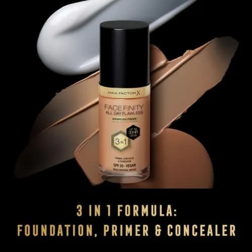 Max Factor Facefinity All Day Flawless 3 In 1 Foundation SPF 20, No. 33 Crystal Beige 30ml (1.01 Fl Oz) | Flawless Matte Finish thumbnail 4