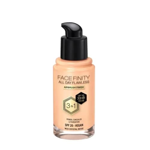 Max Factor Facefinity All Day Flawless 3 In 1 Foundation SPF 20, No. 33 Crystal Beige 30ml (1.01 Fl Oz) | Flawless Matte Finish thumbnail 2