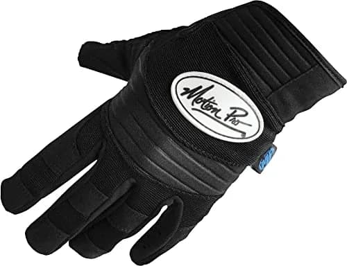 Motion Pro Tech Gloves | Mens/Unisex Leather Protective Gear, 2XL, Black thumbnail 1