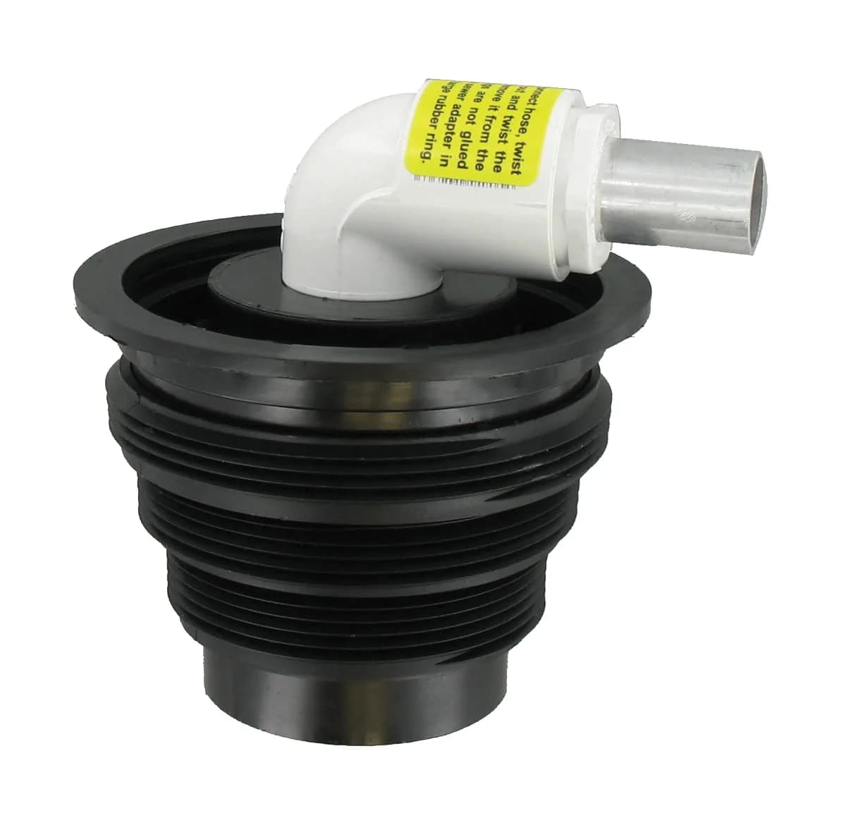 Valterra SS06 Sewer Adapter for SewerSolution System | Black Plastic NPT Thread