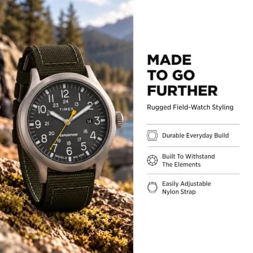 Timex Expedition Scout 40mm Watch | Rugged Outdoor Field Watch with Indiglo & 50m Water Resistance thumbnail 3