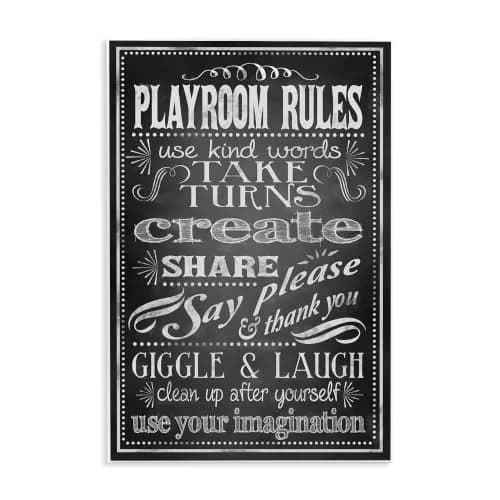 Stupell Industries Playroom Rules Use Kind Words Wall Plaque 10 x 15 Inch | Positive Affirmations for Kids thumbnail 1