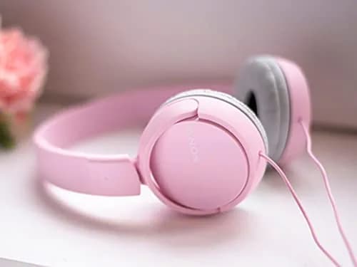 Sony MDRZX110 Wired On-Ear Headphones, Pink | 30mm Drivers, Lightweight Comfort, Tangle-Free Cord thumbnail 4