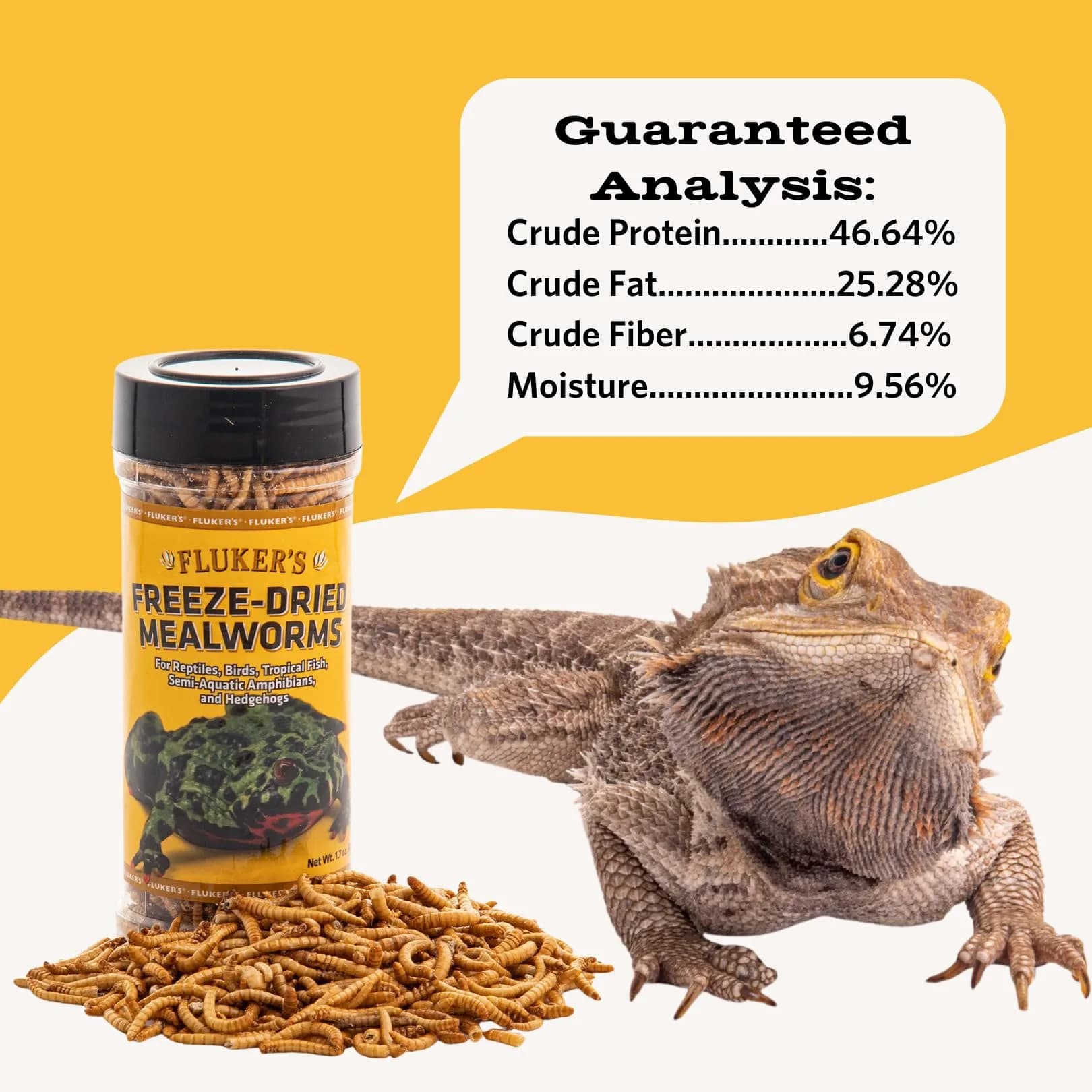 Fluker's Freeze Dried Mealworms 48g (1.7 oz) | Nutrient-Rich Pet Food for Reptiles, Birds, Fish, Hedgehogs - view 2