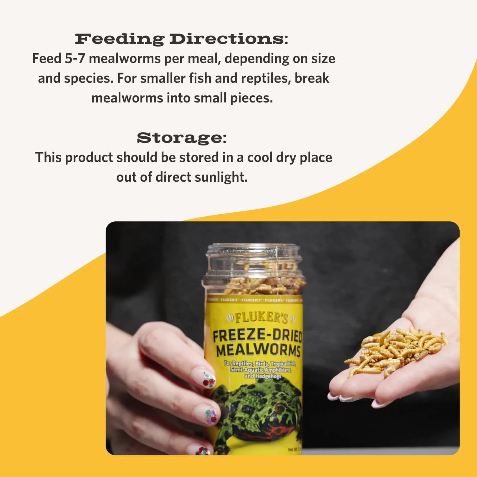 Fluker's Freeze Dried Mealworms 48g (1.7 oz) | Nutrient-Rich Pet Food for Reptiles, Birds, Fish, Hedgehogs - view 3