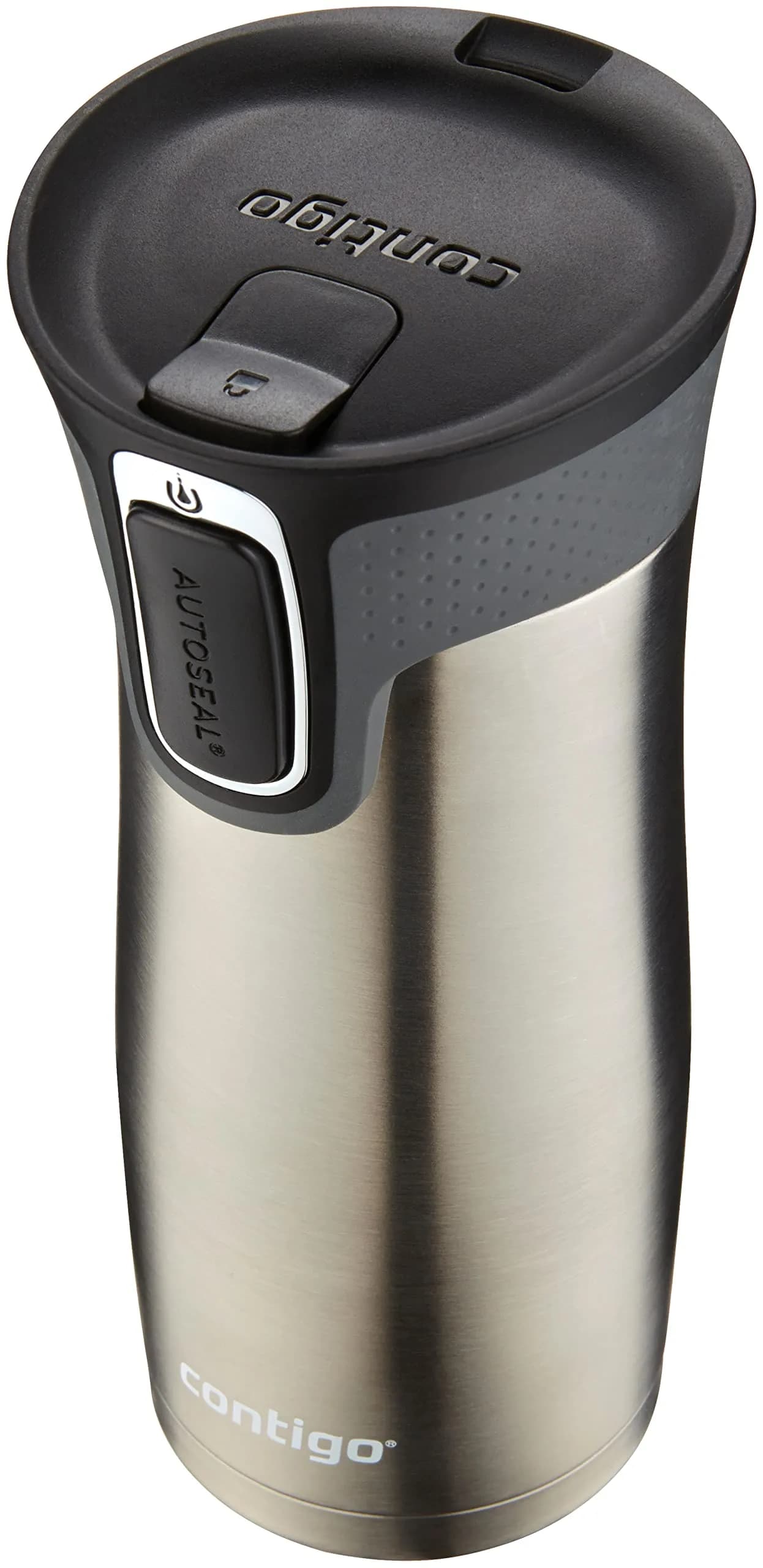 Contigo West Loop Stainless Steel Travel Mug with AUTOSEAL Lid, 16oz (473ml), Black | Spill-Proof Coffee Tumbler for Commutes — Stainless Steel