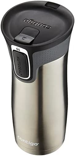 Contigo West Loop Stainless Steel Travel Mug with AUTOSEAL Lid, 16oz (473ml), Black | Spill-Proof Coffee Tumbler for Commutes thumbnail 1