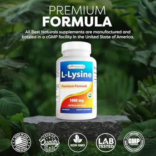 Best Naturals L-Lysine 1000mg 180 Tablets | Supports Immune & Cold Sore Recovery thumbnail 5