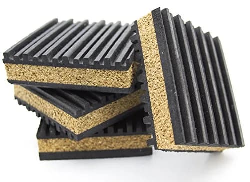 PneumaticPlus Anti Vibration Rubber & Cork Pads 3" x 3" | 50 PSI Max Load for Machinery Vibration Damping thumbnail 1