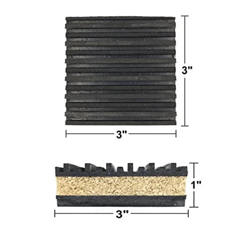 PneumaticPlus Anti Vibration Rubber & Cork Pads 3" x 3" | 50 PSI Max Load for Machinery Vibration Damping thumbnail 2