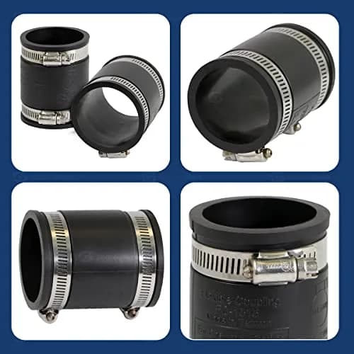SUPPLYGIANT Flexible PVC Coupling with Stainless Steel Clamps 6.1 cm (2 Inch) | ASTM C1173 Certified thumbnail 4
