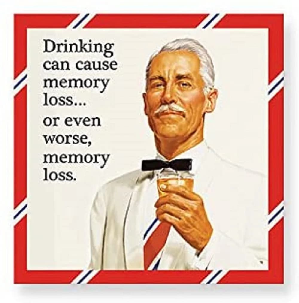 Design Design Memory Loss Cocktail Napkins, 5" Square (20 Count) | Humorous Party Decor - main product image