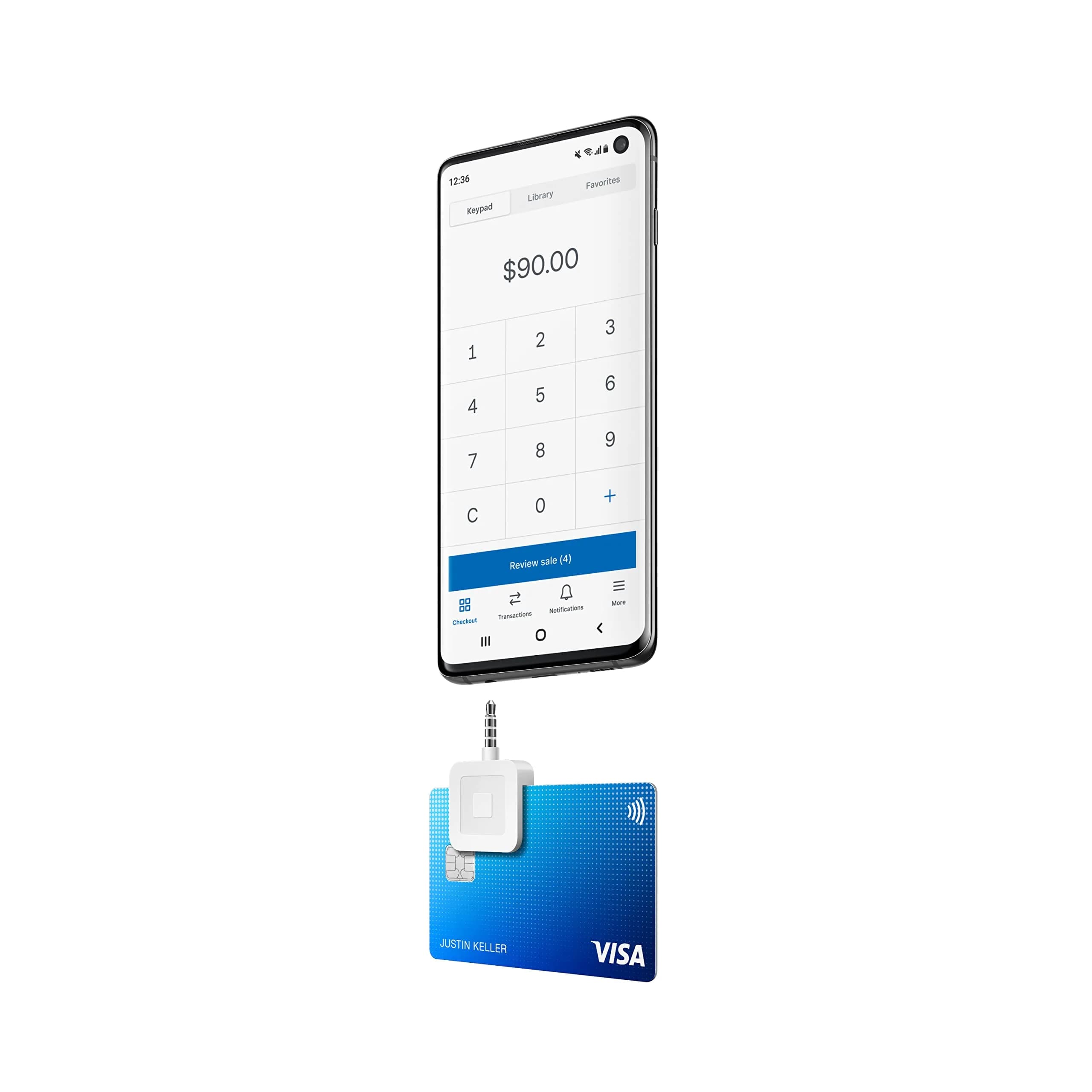 Square Reader for magstripe with Lightning Connector | Accepts Visa, Mastercard, Discover, American Express — White / Iphone 5/5s