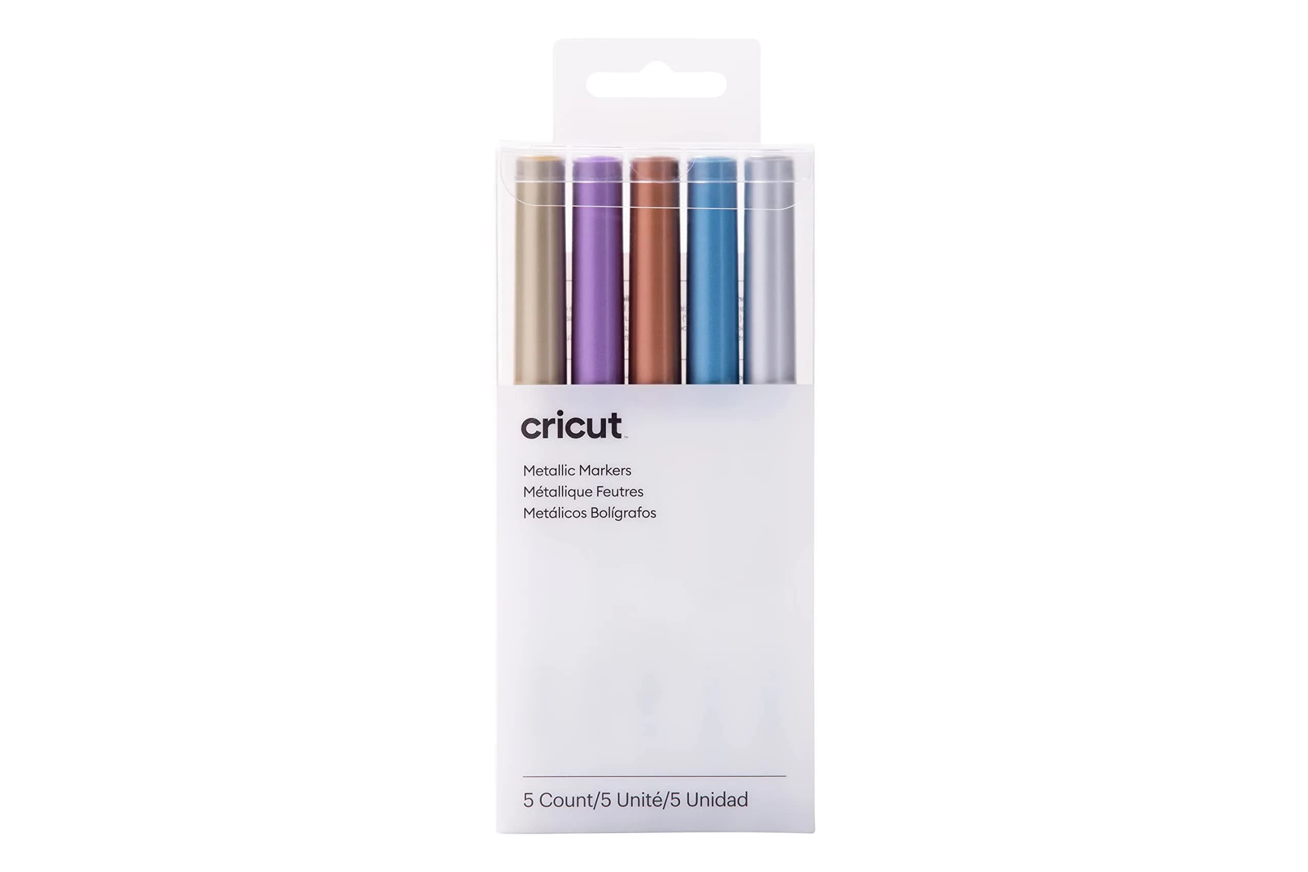 Cricut Pen Set | Metallic (5ct) | Medium-Point Pens for Maker, Explore, & Venture Machines - Gold, Silver, Copper, Blue & Rose | 5 Pens - main product image