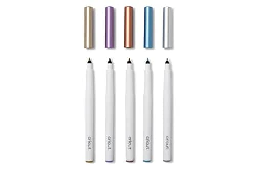 Cricut Pen Set | Metallic (5ct) | Medium-Point Pens for Maker, Explore, & Venture Machines - Gold, Silver, Copper, Blue & Rose | 5 Pens thumbnail 2