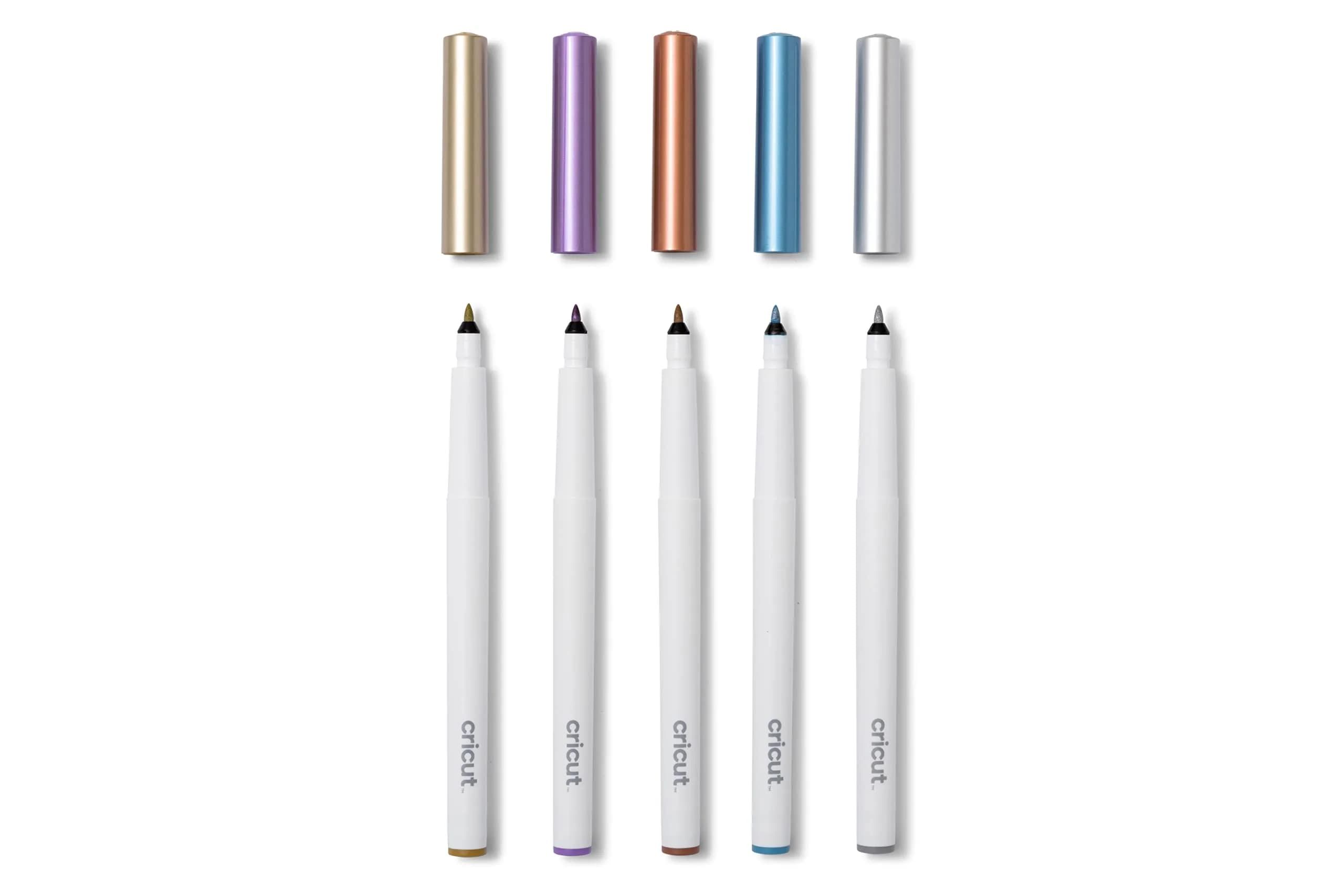 Cricut Pen Set | Metallic (5ct) | Medium-Point Pens for Maker, Explore, & Venture Machines - Gold, Silver, Copper, Blue & Rose | 5 Pens - view 2