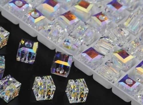 Adabele 100pcs Crystal Beads 4mm | Faceted Cube Glass for Jewelry & Crafts thumbnail 3