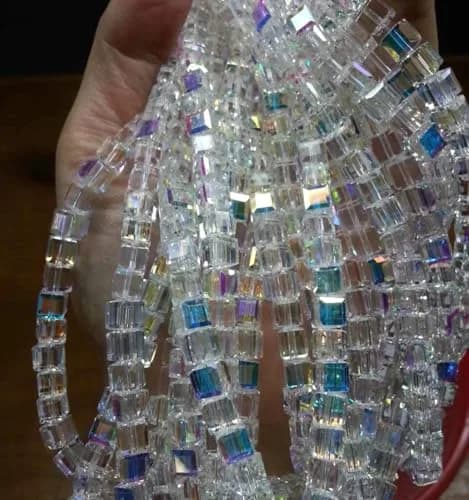 Adabele 100pcs Crystal Beads 4mm | Faceted Cube Glass for Jewelry & Crafts thumbnail 4