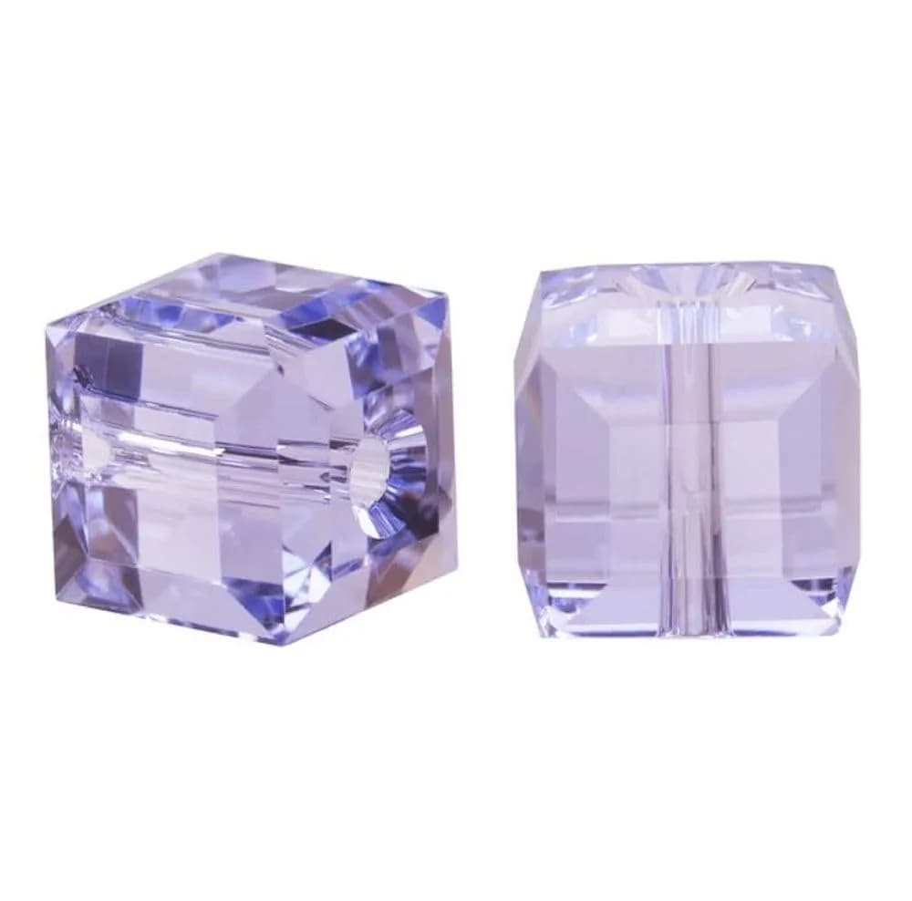 Adabele 4mm Light Violet Cube Crystal Beads | Faceted Glass Spacer Beads for Jewelry & Crafts