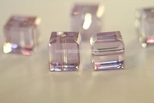 Adabele 4mm Light Violet Cube Crystal Beads | Faceted Glass Spacer Beads for Jewelry & Crafts thumbnail 4