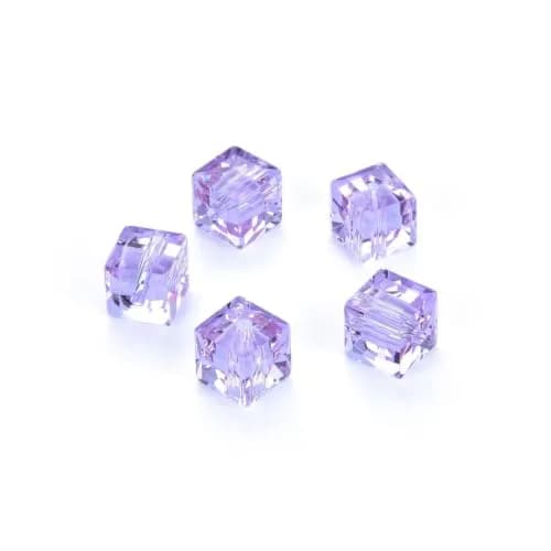 Adabele 4mm Light Violet Cube Crystal Beads | Faceted Glass Spacer Beads for Jewelry & Crafts thumbnail 2