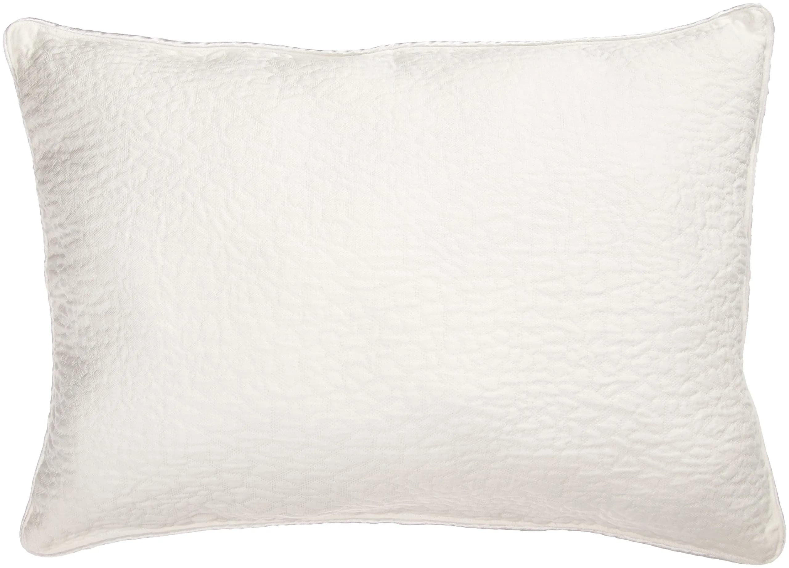 Natural Comfort Pillow Sham Set, 14 x 20-Inch | Cotton Geometric Snow — Snow