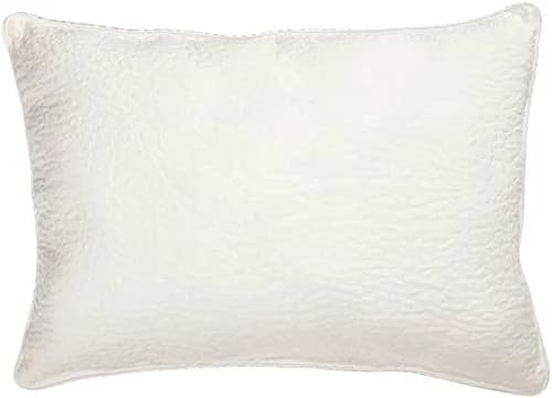 Natural Comfort Pillow Sham Set, 14 x 20-Inch | Cotton Geometric Snow thumbnail 1