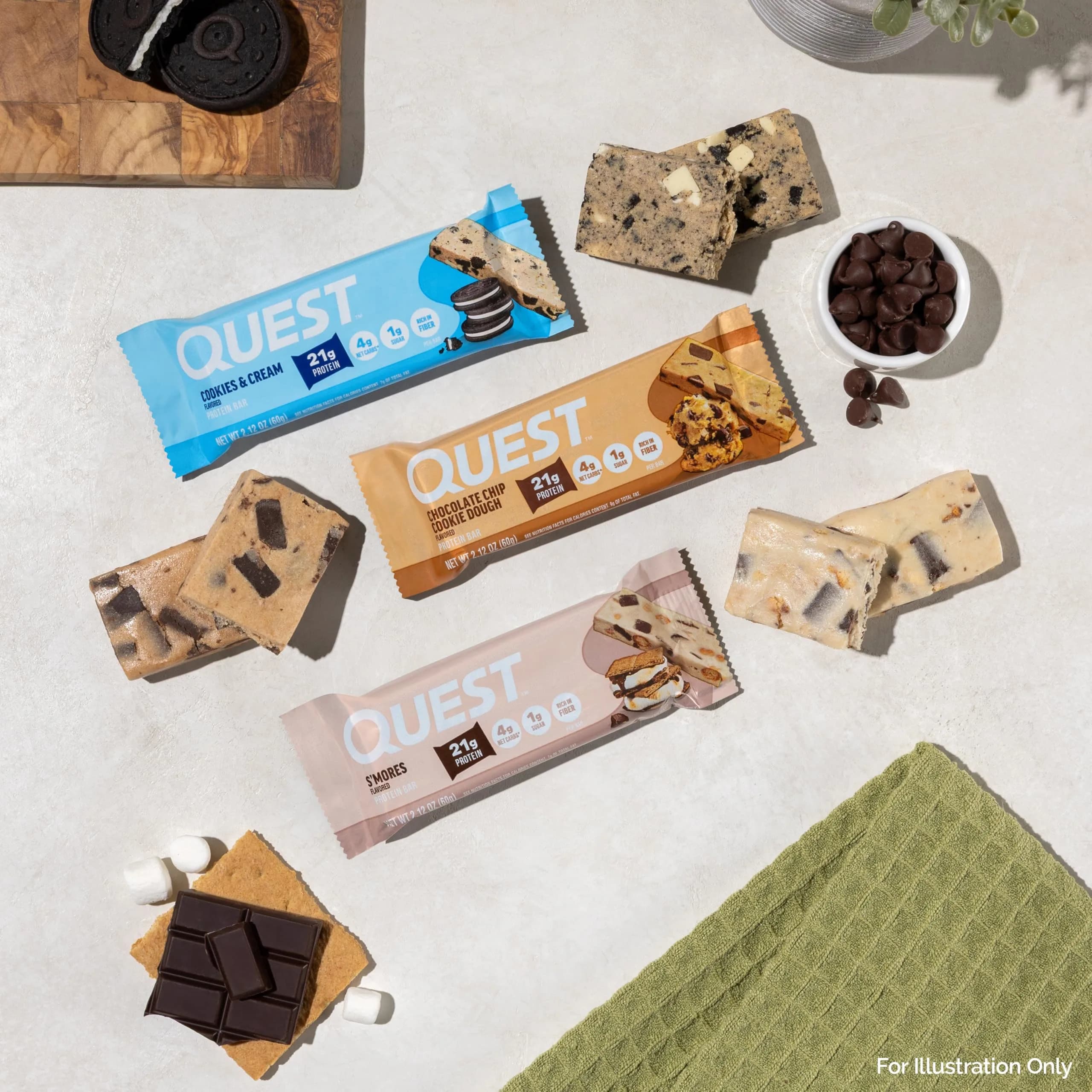 Quest Cookies & Cream Protein Bars 21g Protein 60g (12 Count) - view 6