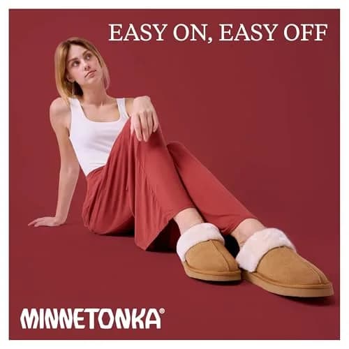 Minnetonka Chesney Scuff Flat, Cinnamon, 11 M US | Comfortable Suede House Slippers thumbnail 4