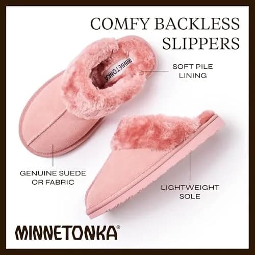 Minnetonka Chesney Scuff Flat, Cinnamon, 11 M US | Comfortable Suede House Slippers thumbnail 5